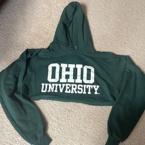 Hanes Ohio University cropped hoodie